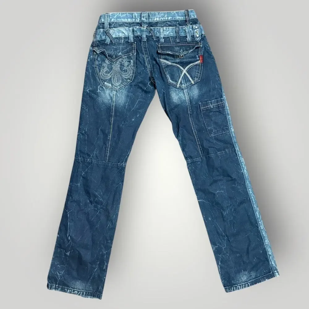 Cipo & Baxx Jeans Men's 32x34 Y2K Cyber Grunge Biker Moto Heavy Stitch Denim